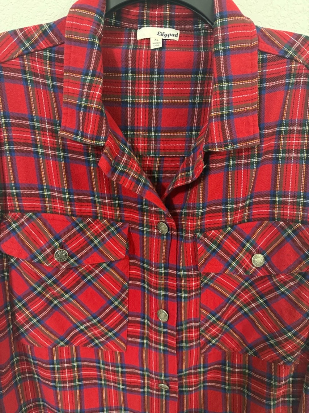 Lilypad Red Plaid Button-Down Shirt - Picture 4 of 9